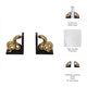 Elegant Snake Bookend Set of 2 | Gold Polyresin Serpents | Black Base