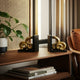 Elegant Snake Bookend Set of 2 | Gold Polyresin Serpents | Black Base