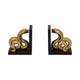 Elegant Snake Bookend Set of 2 | Gold Polyresin Serpents | Black Base SBH-20435