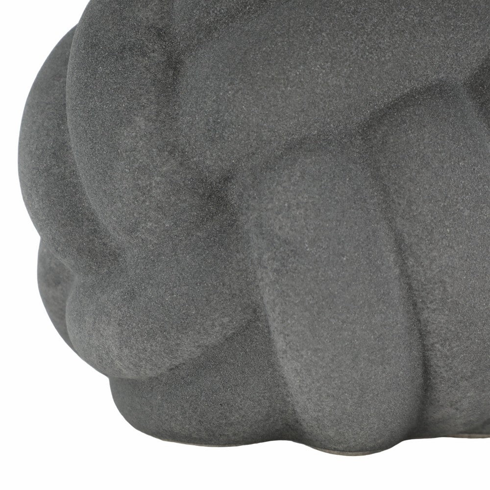 Knotted Rope Orb Tabletop Decor | 9" Black Sculpted Ceramic Finish