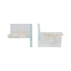 Coral Branch Bookend on Clear Glass Base Set of 2 | White Polyresin