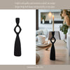 10" Taper Candle Holder | Round Open Cutout Center | Black Polyresin