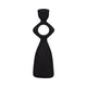 10" Taper Candle Holder | Round Open Cutout Center | Black Polyresin