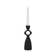 10" Taper Candle Holder | Round Open Cutout Center | Black Polyresin