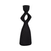 10" Taper Candle Holder | Round Open Cutout Center | Black Polyresin