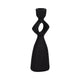 10" Taper Candle Holder | Round Open Cutout Center | Black Polyresin