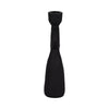 10" Taper Candle Holder | Round Open Cutout Center | Black Polyresin