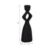 10" Taper Candle Holder | Round Open Cutout Center | Black Polyresin
