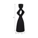 10" Taper Candle Holder | Round Open Cutout Center | Black Polyresin