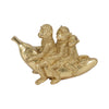 Decorative Three Monkeys on Banana Accent | 8" | Metallic Gold Polyresin