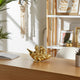 Decorative Three Monkeys on Banana Accent | 8" | Metallic Gold Polyresin