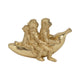 Decorative Three Monkeys on Banana Accent | 8" | Metallic Gold Polyresin