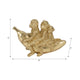 Decorative Three Monkeys on Banana Accent | 8" | Metallic Gold Polyresin
