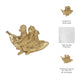 Decorative Three Monkeys on Banana Accent | 8" | Metallic Gold Polyresin