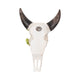 Decorative Wall Sculpture w Succulents | Faux Bull Skull | 18" Ivory
