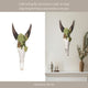 Decorative Wall Sculpture w Succulents | Faux Bull Skull | 18" Ivory