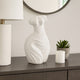 Abstract Female Torso Sculpture | Curved Textured 11" White Polyresin