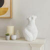 Abstract Female Torso Sculpture | Curved Textured 11" White Polyresin
