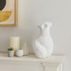 Abstract Female Torso Sculpture | Curved Textured 11" White Polyresin