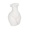 Abstract Female Torso Sculpture | Curved Textured 11" White Polyresin