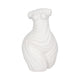 Abstract Female Torso Sculpture | Curved Textured 11" White Polyresin