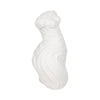 Abstract Female Torso Sculpture | Curved Textured 11" White Polyresin