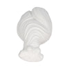 Abstract Female Torso Sculpture | Curved Textured 11" White Polyresin