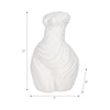 Abstract Female Torso Sculpture | Curved Textured 11" White Polyresin