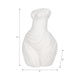 Abstract Female Torso Sculpture | Curved Textured 11" White Polyresin