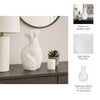 Abstract Female Torso Sculpture | Curved Textured 11" White Polyresin