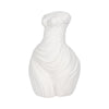 Abstract Female Torso Sculpture | Curved Textured 11" White Polyresin