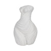 Abstract Female Torso Sculpture | Classical Fine Textured 16" White Polyresin