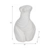 Abstract Female Torso Sculpture | Classical Fine Textured 16" White Polyresin