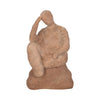 Decorative Contemplative Man on Rock Statuette | 8" Terracotta Red Resin