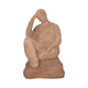Decorative Contemplative Man on Rock Statuette | 8" Terracotta Red Resin