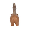 Decorative Sculpture | Abstract Hippo with Stacked Stones | Tan Brown 8"