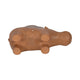 Decorative Sculpture | Abstract Hippo with Stacked Stones | Tan Brown 8"