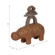 Decorative Sculpture | Abstract Hippo with Stacked Stones | Tan Brown 8"