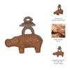 Decorative Sculpture | Abstract Hippo with Stacked Stones | Tan Brown 8"