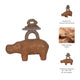 Decorative Sculpture | Abstract Hippo with Stacked Stones | Tan Brown 8"