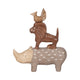 Decorative Animal Pyramid Figurine | Hand Painted Tan Brown | 9"