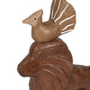 Decorative Animal Pyramid Figurine | Hand Painted Tan Brown | 9"