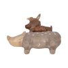 Decorative Animal Pyramid Figurine | Hand Painted Tan Brown | 9"