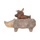 Decorative Animal Pyramid Figurine | Hand Painted Tan Brown | 9"