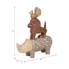 Decorative Animal Pyramid Figurine | Hand Painted Tan Brown | 9"