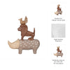 Decorative Animal Pyramid Figurine | Hand Painted Tan Brown | 9"