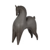 Curved Horse Figurine | Abstract Art Style | Dark Gray Polyresin 12"