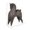 Curved Horse Figurine | Abstract Art Style | Dark Gray Polyresin 12"