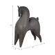 Curved Horse Figurine | Abstract Art Style | Dark Gray Polyresin 12"