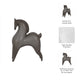 Curved Horse Figurine | Abstract Art Style | Dark Gray Polyresin 12"